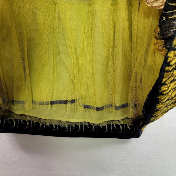 Anthropologie Vanessa Virginia Yellow Strapless Dress Fish Size 8 Lined *callout - Picture 8 of 11